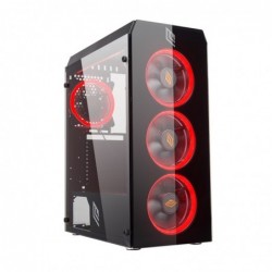 Case Atx Noua Smash S5 Black 0.50MM SPCC 3*USB3.0/2.0 4*Fan 40 Led Dual Halo Rosso Side Glass