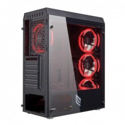 Case Atx Noua Smash S5 Black 0.50MM SPCC 3*USB3.0/2.0 4*Fan 40 Led Dual Halo Rosso Side Glass