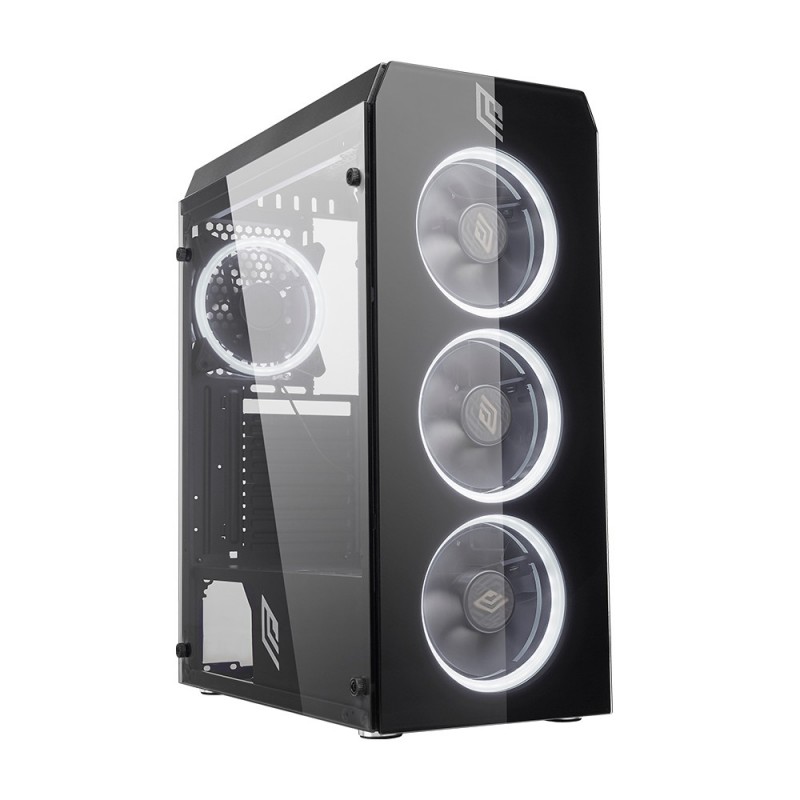 Case Atx Noua Smash S5 Black 0.50MM SPCC 3*USB3.0/2.0 4*Fan 40 Led Dual Halo Bianco Side Glass