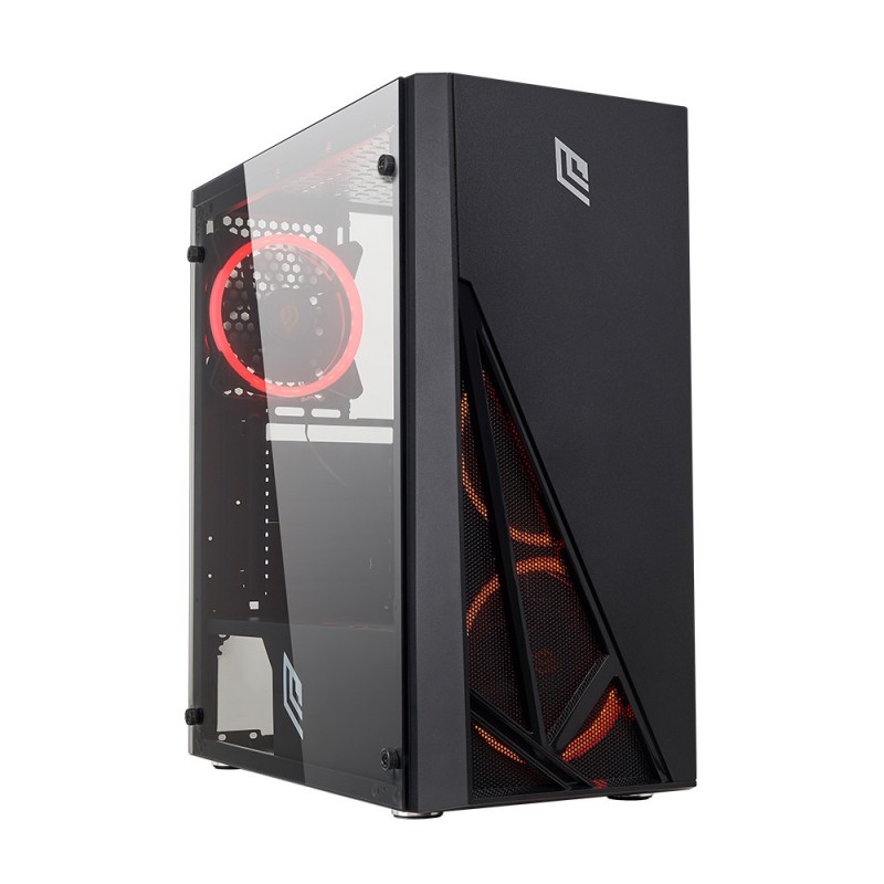 Case Atx Noua Smash S8 Black 0.50MM SPCC 3*USB3.0/2.0 4*Fan 40 Led Dual Halo Rosso Side Glass