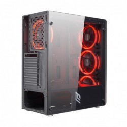 Case Atx Noua Smash S8 Black 0.50MM SPCC 3*USB3.0/2.0 4*Fan 40 Led Dual Halo Rosso Side Glass