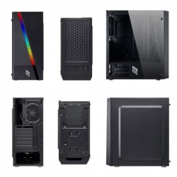 Case Atx Noua Smash S9 Black 0.50MM SPCC 3*USB3.0/2.0 1*Fan Dual Halo Addressable 1*Strip Led ADD-RGB Side Glass