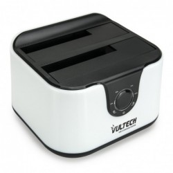 Docking Station Vultech 2 Slot HDD SATA 2,5/3,5 Tasto Clone Usb 3.0 White