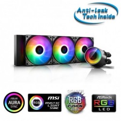 Dissipatore a Liquido Deepcool Castle 360 V2 Anti-Leak Rainbow per CPU Intel & Amd AM4 3*Fan PWM Rainbow 120mm