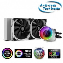 Dissipatore a Liquido Deepcool Castle 240EX Bianco Anti-Leak Rainbow per CPU Intel & Amd AM4 2*Fan 120mm