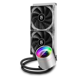 Dissipatore a Liquido Deepcool Castle 240EX Bianco Anti-Leak Rainbow per CPU Intel & Amd AM4 2*Fan 120mm