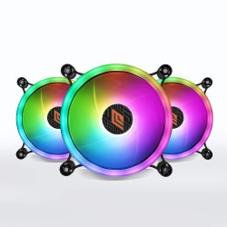 Ventola Noua Eurus RF73 Kit (3*fan+controller) 12cm 1200Rpm 28Led RGB Rainbow Triplo Halo 120x120x25cm 6Pin