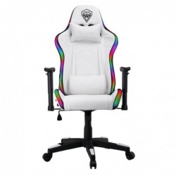 Sedia Gaming Noua Mao M7 White Rgb Rainbow Braccioli 3D e Schienale Inclinabile