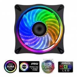 Ventola Gamemax 12RAINBOW-D Black 1100Rpm 21 Led Dual Halo Rainbow Rgb 120x120x25mm 3+4Pin & 3Pin RGB Sync Antivibrazione