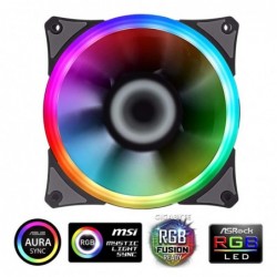 Ventola Gamemax 12RAINBOW-S Black 1100Rpm 21 Led Halo Rainbow Rgb 120x120x25mm 3+4Pin & 3Pin Rgb Sync Antivibrazione