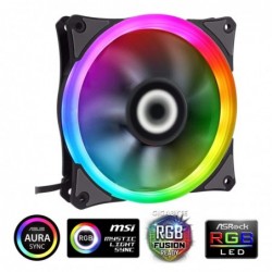 Ventola Gamemax 12RAINBOW-S Black 1100Rpm 21 Led Halo Rainbow Rgb 120x120x25mm 3+4Pin & 3Pin Rgb Sync Antivibrazione