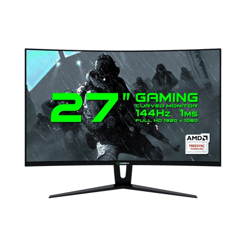 Monitor 27'' Gamemax GMX27C144 Black Curvo Gaming Pannello Samsung Full HD 1920x1080 144Hz 16:9 Dvi Hdmi DisplayPort