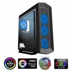 Case Atx GameMax Middle Tower Asgard G516 RGB 0.5MM SPCC 3*USB3.0/2.0 4*Fan 15 Led RGB Sync Front Full Mesh Side Plexiglass