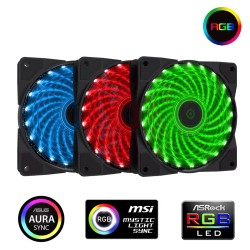 Ventola GameMax 120 CL300 Black (Kit 3pcs con Controller) 1100Rpm 21*Led RGB 120x120x25mm 3+4Pin & 4Pin RGB Sync