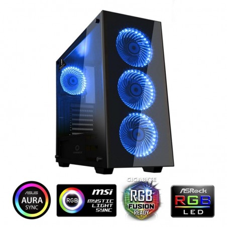 Case Atx GameMax Middle Tower Draco New 0.6MM SPCC 2*USB3.0 4*Fan 15 LED RGB Sync Front & Side Vetro Temperato