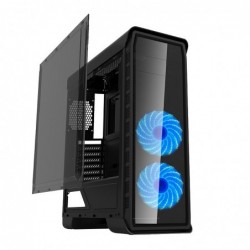 Case Atx GameMax Middle Tower Elysium Black 0.6MM SPCC 3*USB3.0/2.0 2*Fan 15 Led Blu 1*Fan Control Side Full Plexiglass