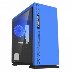 Case Micro Atx GameMax Mini Tower Expedition Blue 0.6mm SPCC 3*Usb3.0/2.0 1*Fan 15 Led Blu Pannello Laterale Full Plexiglass