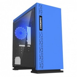 Case Micro Atx GameMax Mini Tower Expedition Blue 0.6mm SPCC 3*Usb3.0/2.0 1*Fan 15 Led Blu Pannello Laterale Full Plexiglass