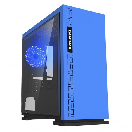 Case Micro Atx GameMax Mini Tower Expedition Blue 0.6mm SPCC 3*Usb3.0/2.0 1*Fan 15 Led Blu Pannello Laterale Full Plexiglass