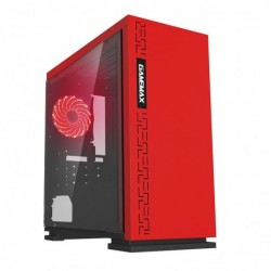 Case Micro Atx GameMax Mini Tower Expedition Red 0.6mm SPCC 3*Usb3.0/2.0 1*Fan 15 Led Red Pannello Laterale Full Plexiglass