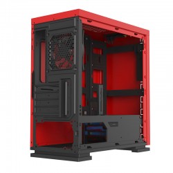 Case Micro Atx GameMax Mini Tower Expedition Red 0.6mm SPCC 3*Usb3.0/2.0 1*Fan 15 Led Red Pannello Laterale Full Plexiglass