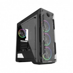 Case Atx GameMax G510 Black 0.5MM SPCC 3*USB3.0/2.0 4*Fan Dual Halo Slim Rainbow Side Full Plexi