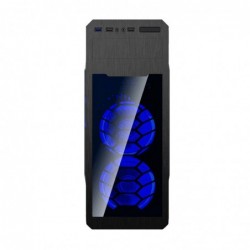 Case Atx GameMax Middle Tower G563 Black 0.5MM SPCC 3*USB3.0/2.0 3*Fan 15 LED Blu Halo Side Half Plexiglass