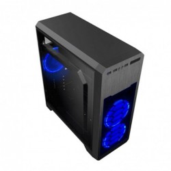 Case Atx GameMax Middle Tower G563 Black 0.5MM SPCC 3*USB3.0/2.0 3*Fan 15 LED Blu Halo Side Half Plexiglass