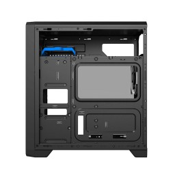 Case Atx GameMax Middle Tower G563 Black 0.5MM SPCC 3*USB3.0/2.0 3*Fan 15 LED Blu Halo Side Half Plexiglass