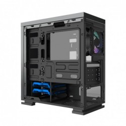 Case Micro-Atx Gamemax Dark Ranger Black 0.6mm SPCC 3*Usb3.0/2.0 1*Fan Rainbow Side Glass