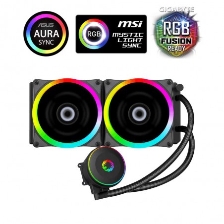 Dissipatore a Liquido Gamemax Iceberg 240 Rainbow Rgb Support Cpu Intel Amd Am4 2*Fan 120mm PWM Sync