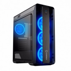 Case Atx GameMax Middle Tower Moonlight Black 0.5MM SPCC 3*USB3.0/2.0 4*Fan 15 Led Ring Blu Pannello Laterale Plexiglass