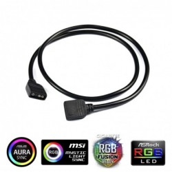 Cavo Prolunga 50cm Rainbow per Controller Hub per Ventole Gamemax 5V 3-Pin