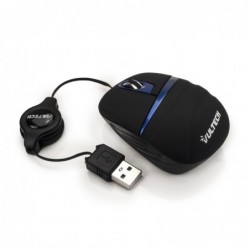 Mouse Micro Ottico Usb 2.0 Vultech MC-01B 1200Dpi con Cavo Retrattile Black & Blue