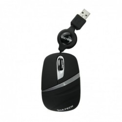 Mouse Micro Ottico Usb 2.0 Vultech MC-01S 1200Dpi con Cavo Retrattile Black & Silver