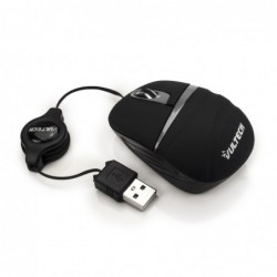 Mouse Micro Ottico Usb 2.0 Vultech MC-01S 1200Dpi con Cavo Retrattile Black & Silver