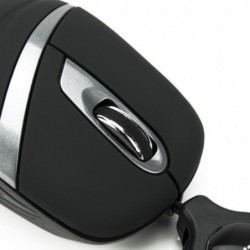 Mouse Micro Ottico Usb 2.0 Vultech MC-01S 1200Dpi con Cavo Retrattile Black & Silver