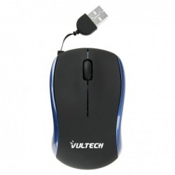 Mouse Mini Ottico Usb 2.0 Vultech MN-01B 1200DPI con Cavo Retrattile Black & Blue