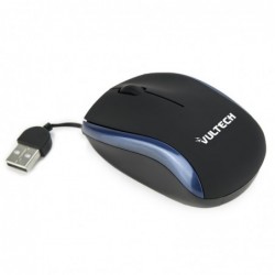 Mouse Mini Ottico Usb 2.0 Vultech MN-01B 1200DPI con Cavo Retrattile Black & Blue