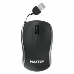 Mouse Mini Ottico Usb 2.0 Vultech MN-01S 1200DPI con Cavo Retrattile Black & Silver