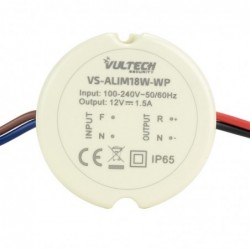 Alimentatore Vultech VS-ALIM18W-WP 12V 1,5A IP65 Waterproof