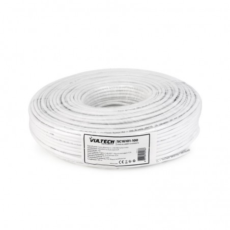 Cavo Allarme VulTech Security SC16101-100 4 Cavi + 2 Alimentazione 100m Bianco Plastica PVC