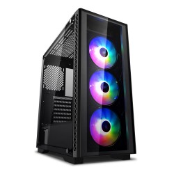 Case Atx Tower Deepcool Matrexx 50 Black 0.6mm SPCC 3*Fan Rgb Rainbow 5V Sync Front & Side Glass