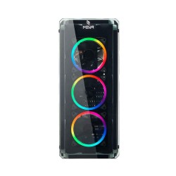 Case Atx Noua Cool G5 White 0.6MM SPCC 3*USB3.0/2.0 4*Fan Dual Halo Rgb Rainbow Addressable Front & Dual Side Glass