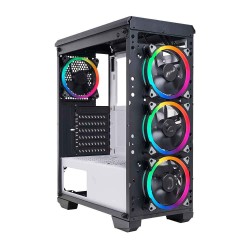 Case Atx Noua Cool G5 White 0.6MM SPCC 3*USB3.0/2.0 4*Fan Dual Halo Rgb Rainbow Addressable Front & Dual Side Glass