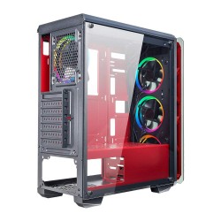 Case Atx Noua Cool G6 Red 0.6MM SPCC 3*USB3.0/2.0 4*Fan Dual Halo Rgb Rainbow Addressable Front & Dual Side Glass