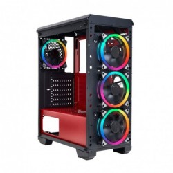 Case Atx Noua Cool G6 Red 0.6MM SPCC 3*USB3.0/2.0 4*Fan Dual Halo Rgb Rainbow Addressable Front & Dual Side Glass