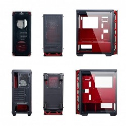 Case Atx Noua Cool G6 Red 0.6MM SPCC 3*USB3.0/2.0 4*Fan Dual Halo Rgb Rainbow Addressable Front & Dual Side Glass